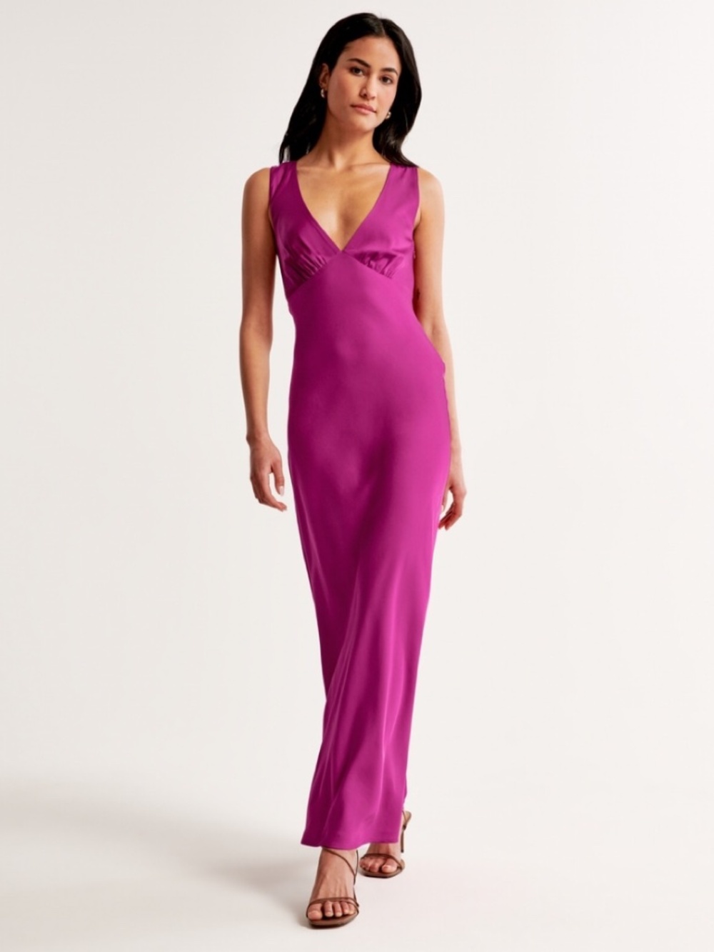 NWT Abercrombie Pink Satin Cowl Back Dress - L